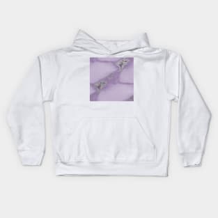 Massimo violet marble - silver Kids Hoodie